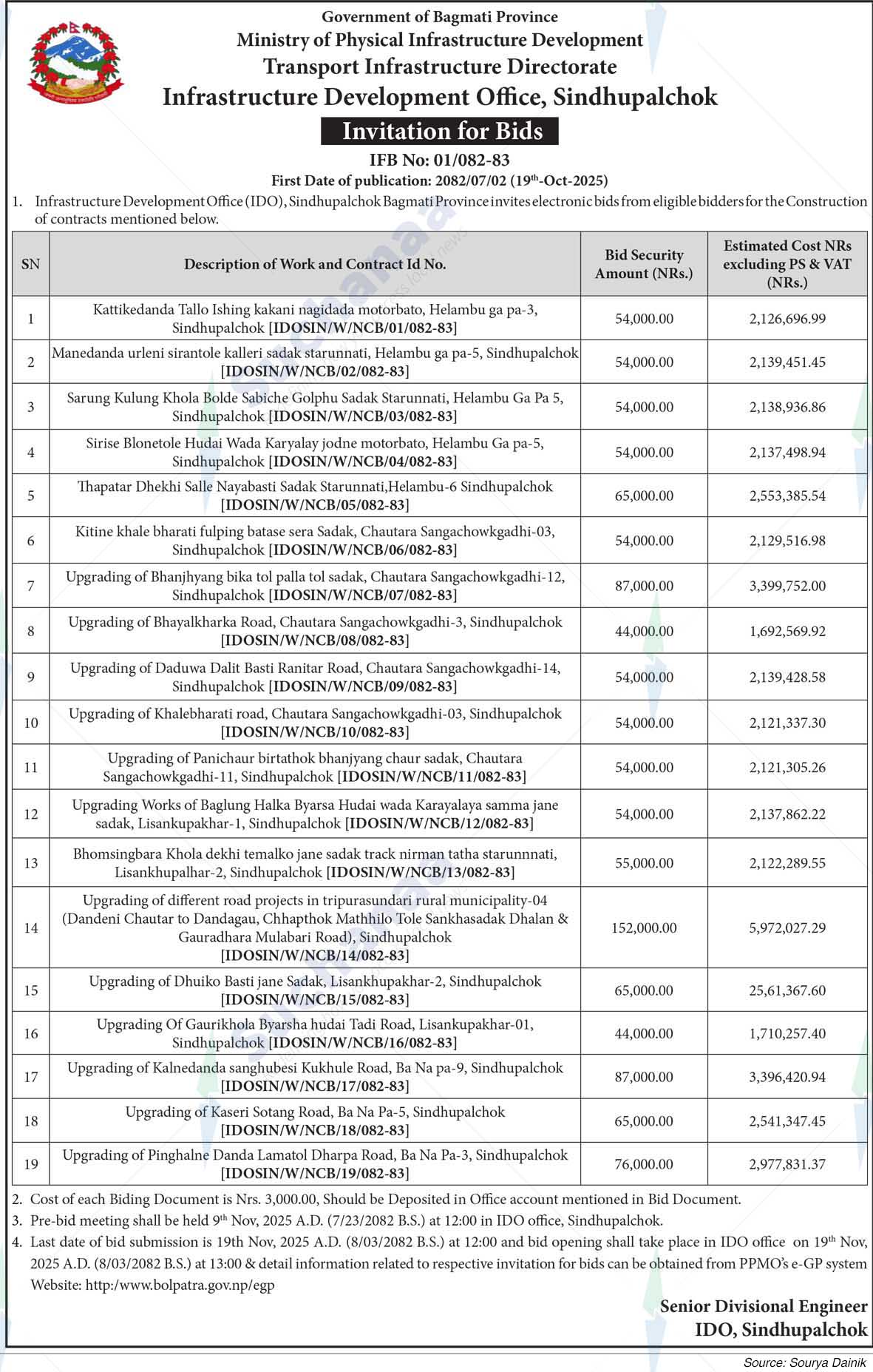 Infrastructure Development Office, Sindhupalchok