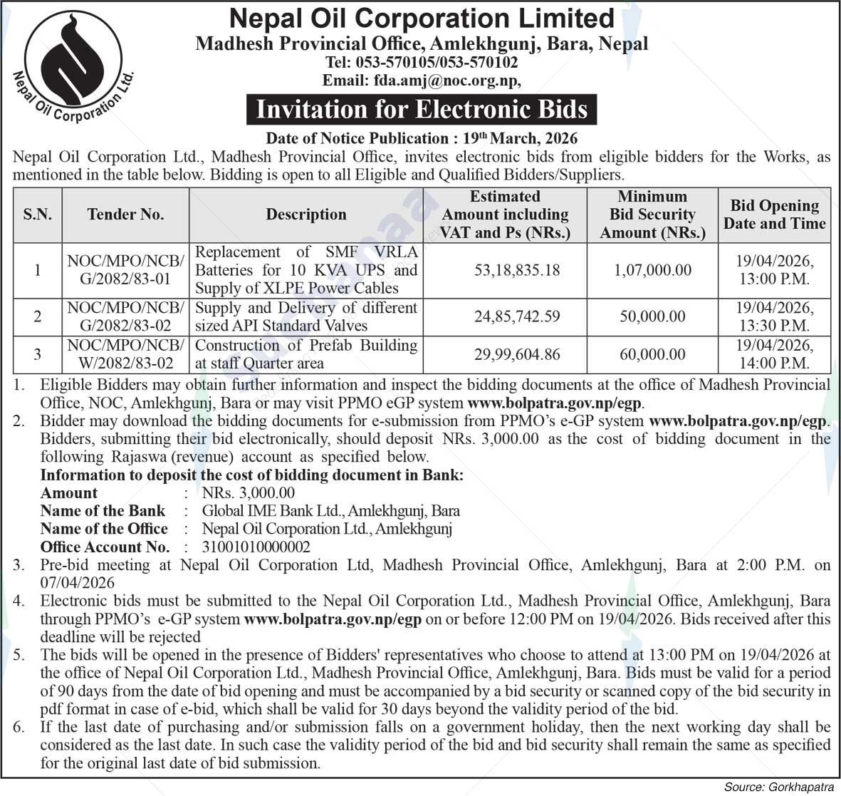 Nepal Oil Corporation Limited, Bara