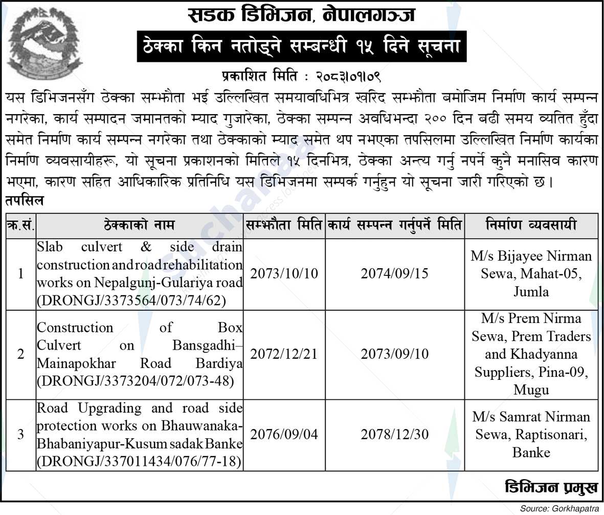 Road Division, Nepalgunj