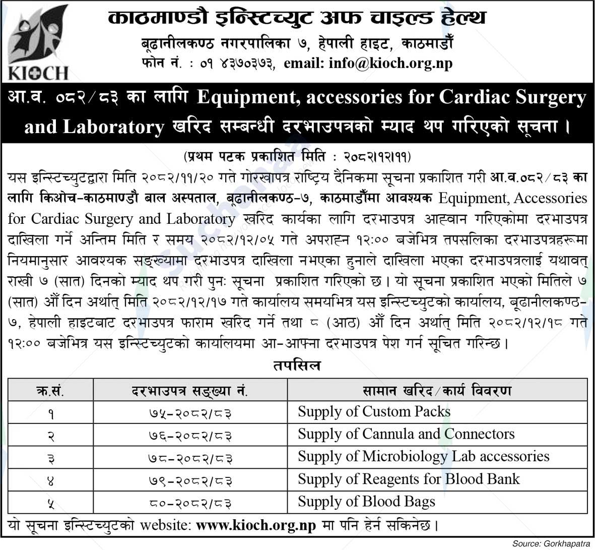 Kathmandu Institute of Child Health (KIOCH)