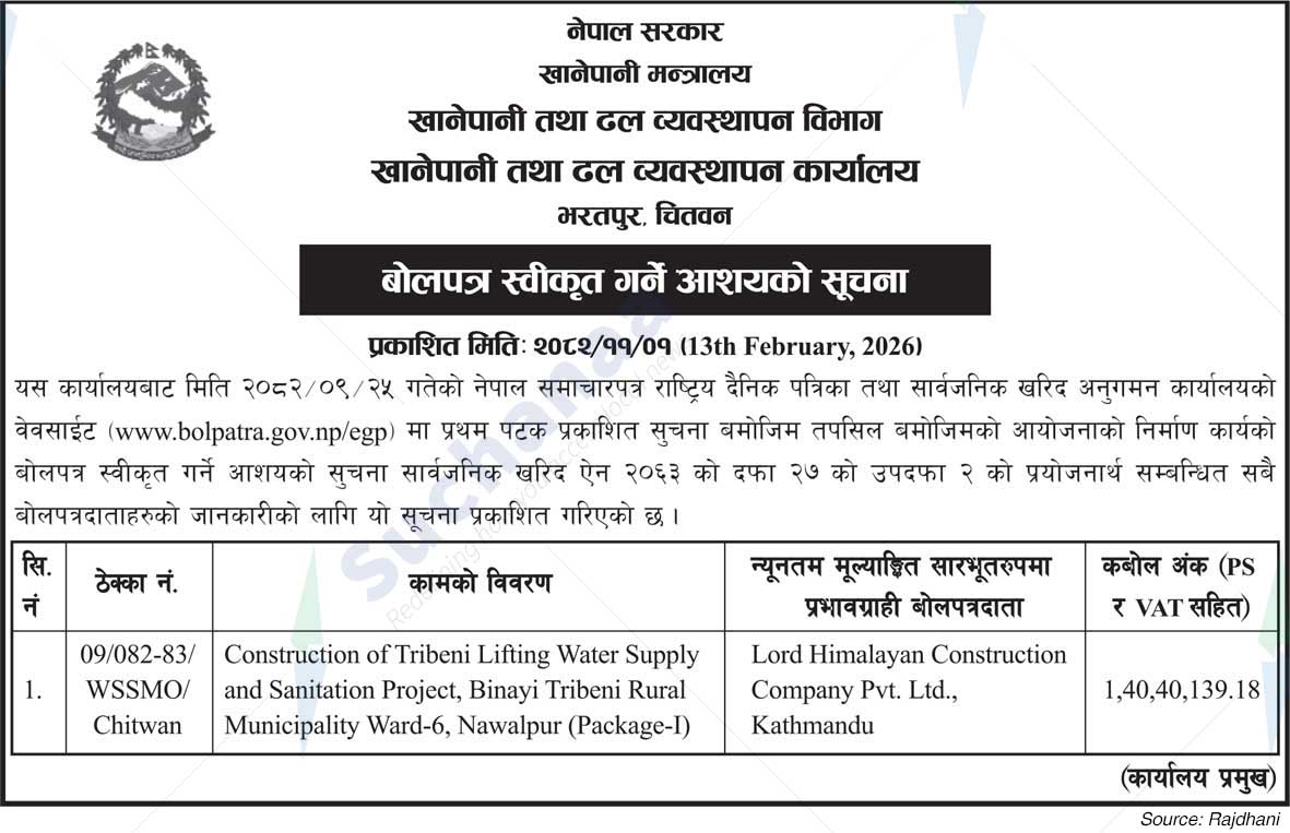 Water and Sewerage Management Office, Bharatpur, Chitwan