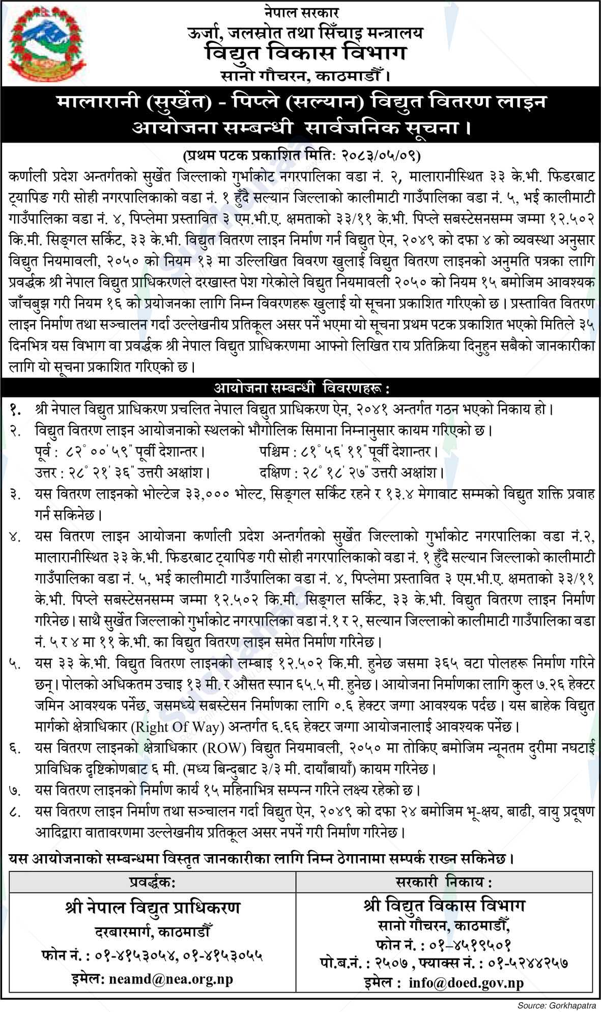 Department of Electricity Development
