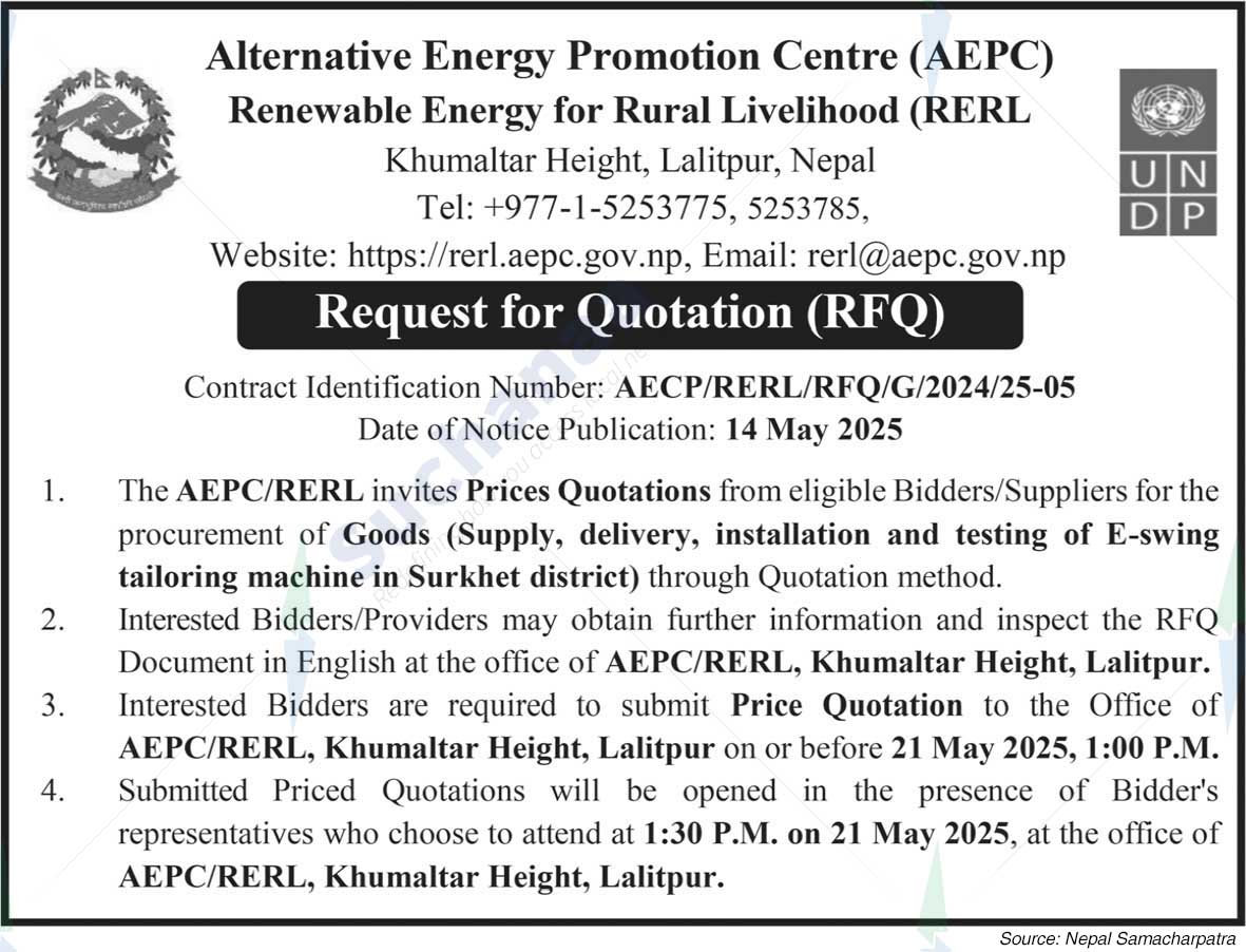 Renewable Energy for Rural Livelihood (RERL)