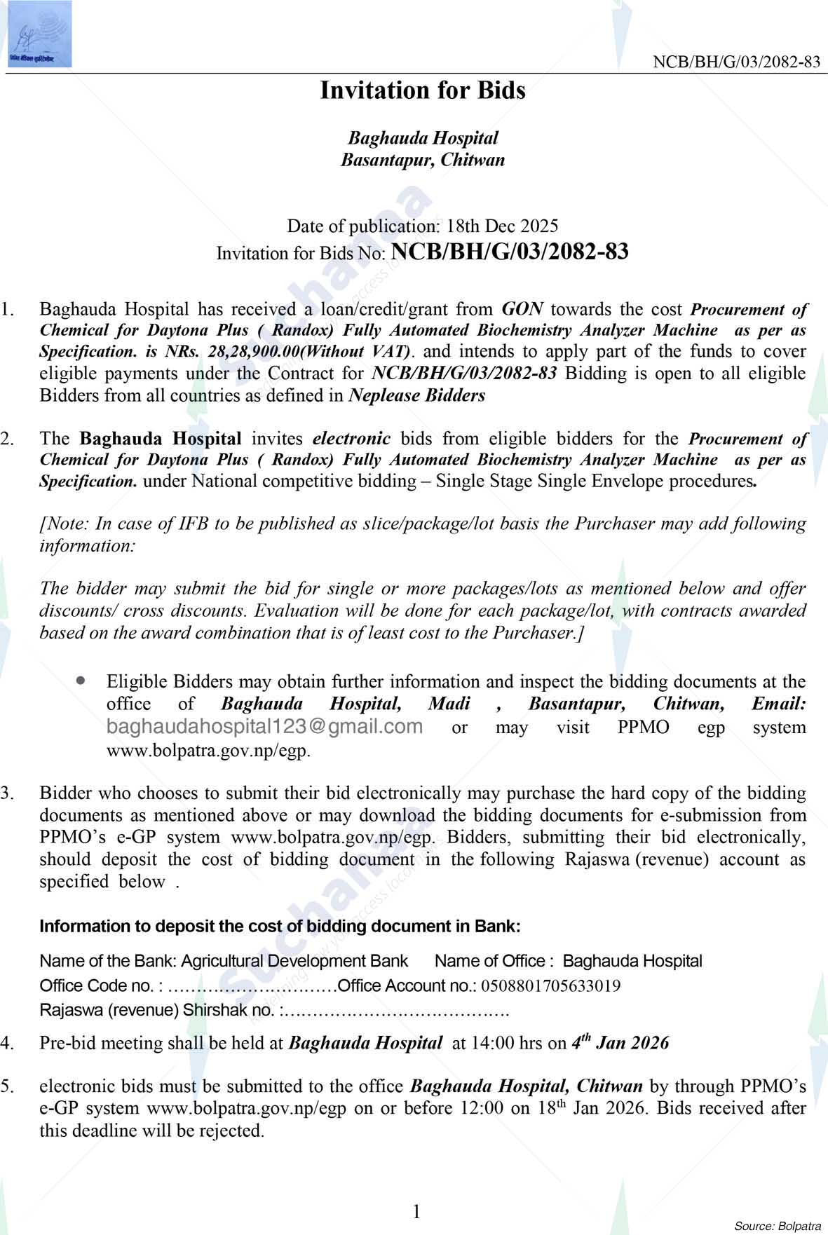 Baghauda Hospital, Madimun-03, Chitwan