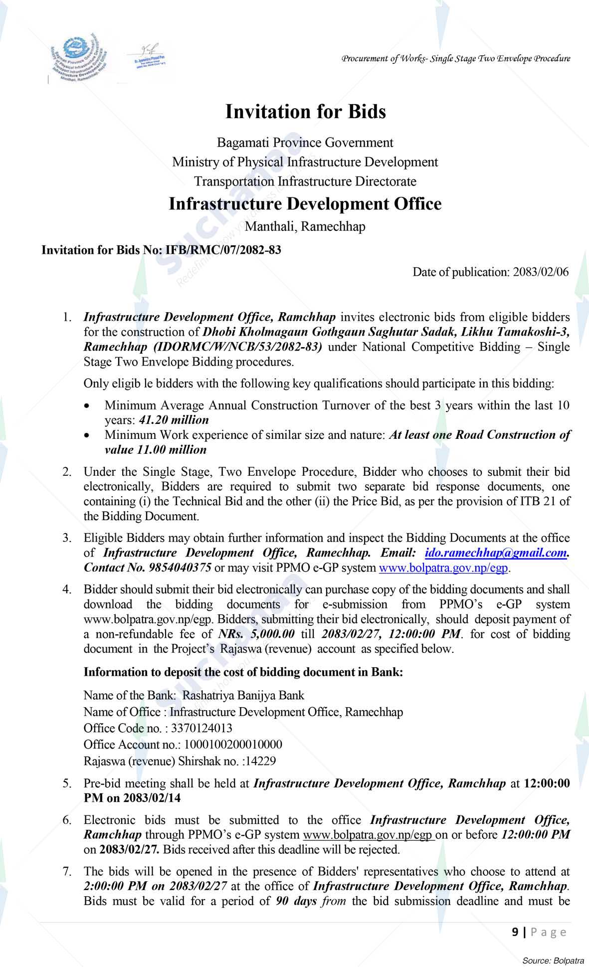 Infrastructure Development Office Ramechhap