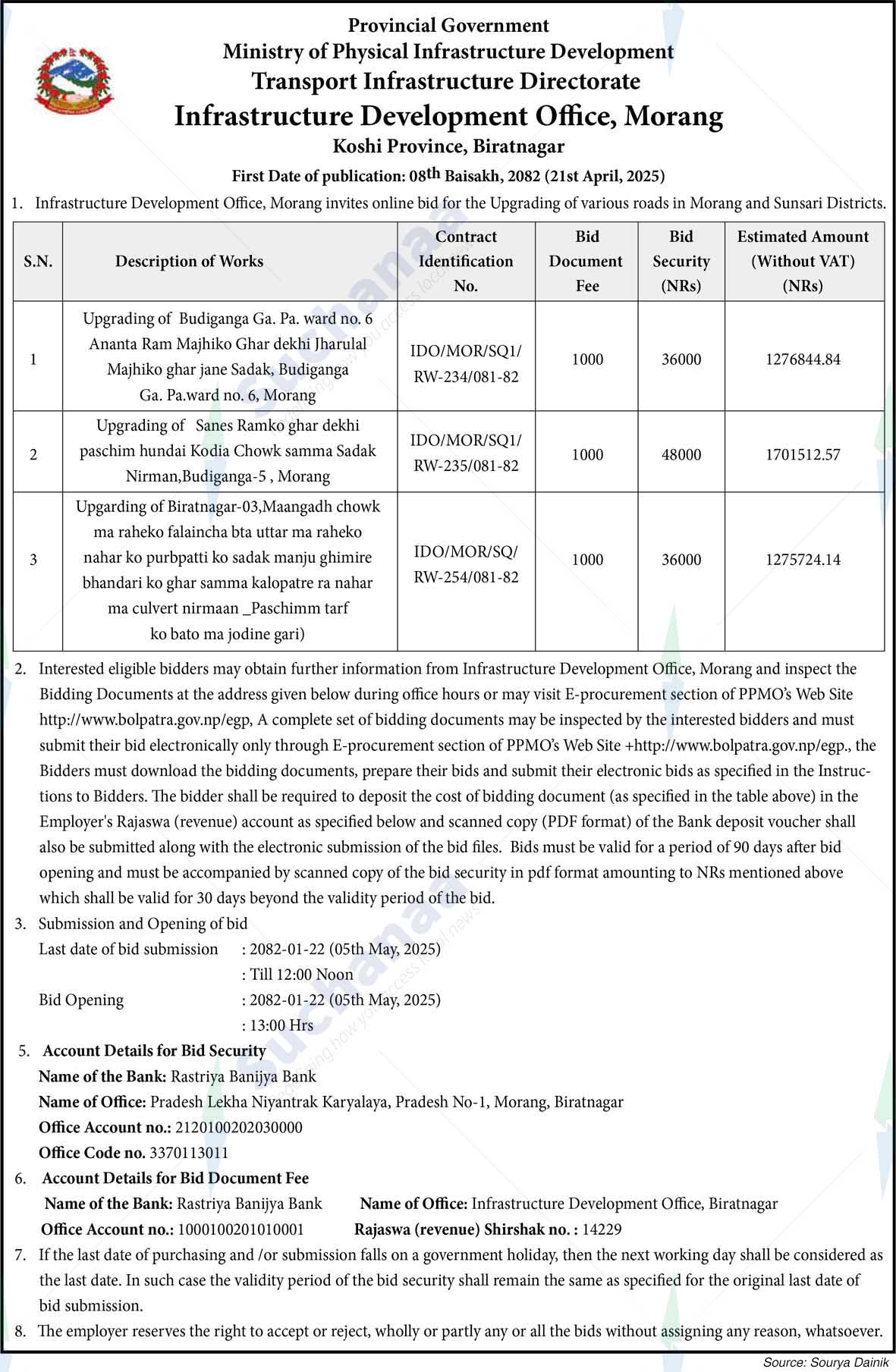 Infrastructure Development Office, Morang