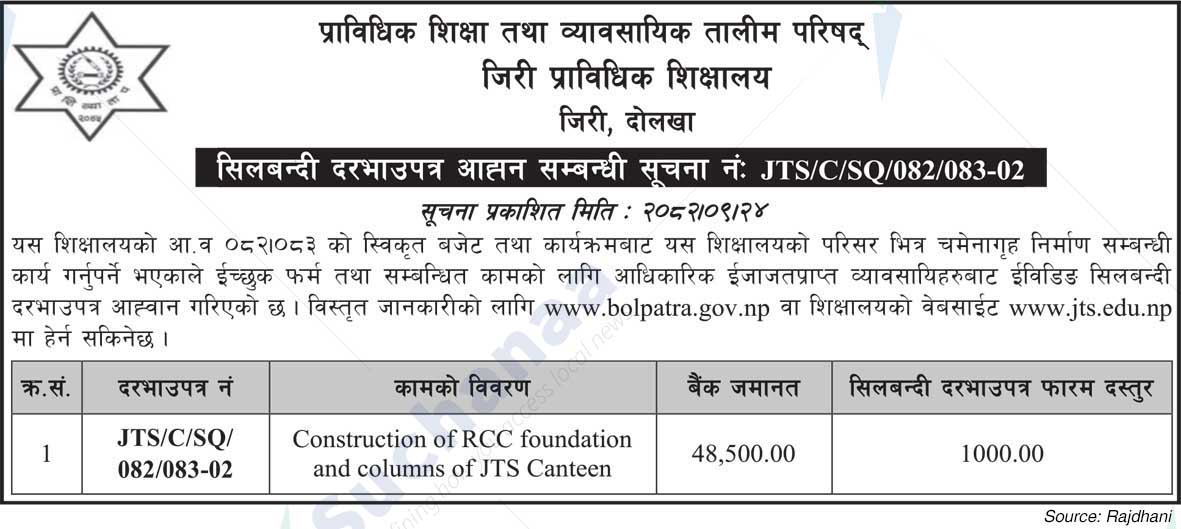 Jiri Technical School, Dolakha