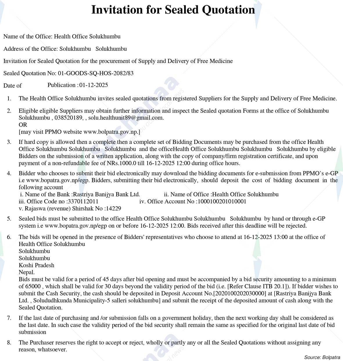 Health Office, Solukhumbu