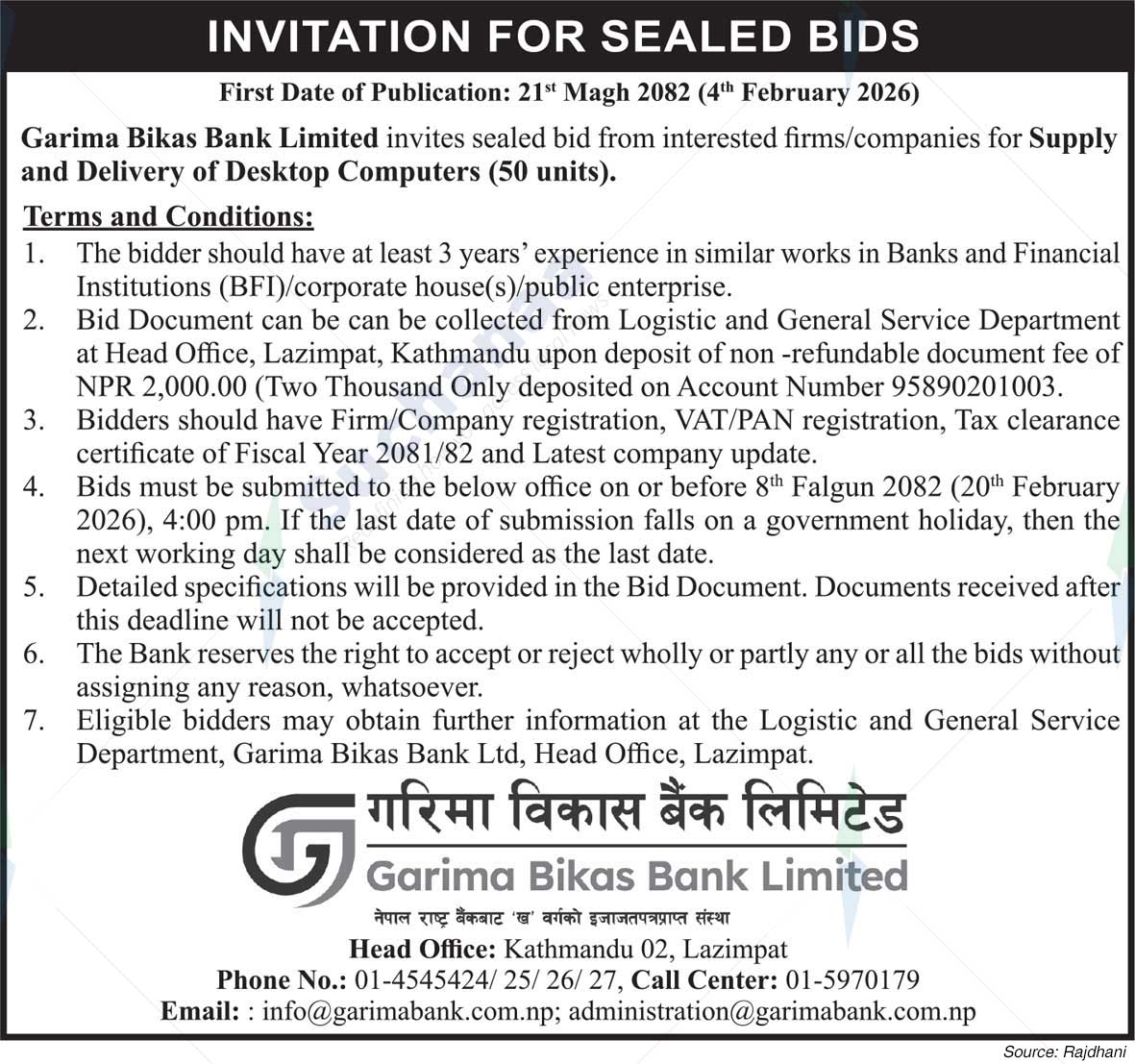 Garima Bikas Bank Limited