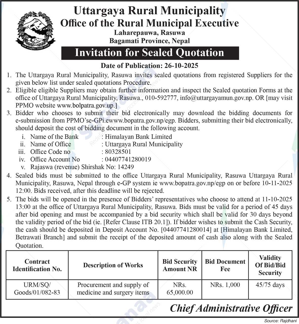 Uttargaya Rural Municipality