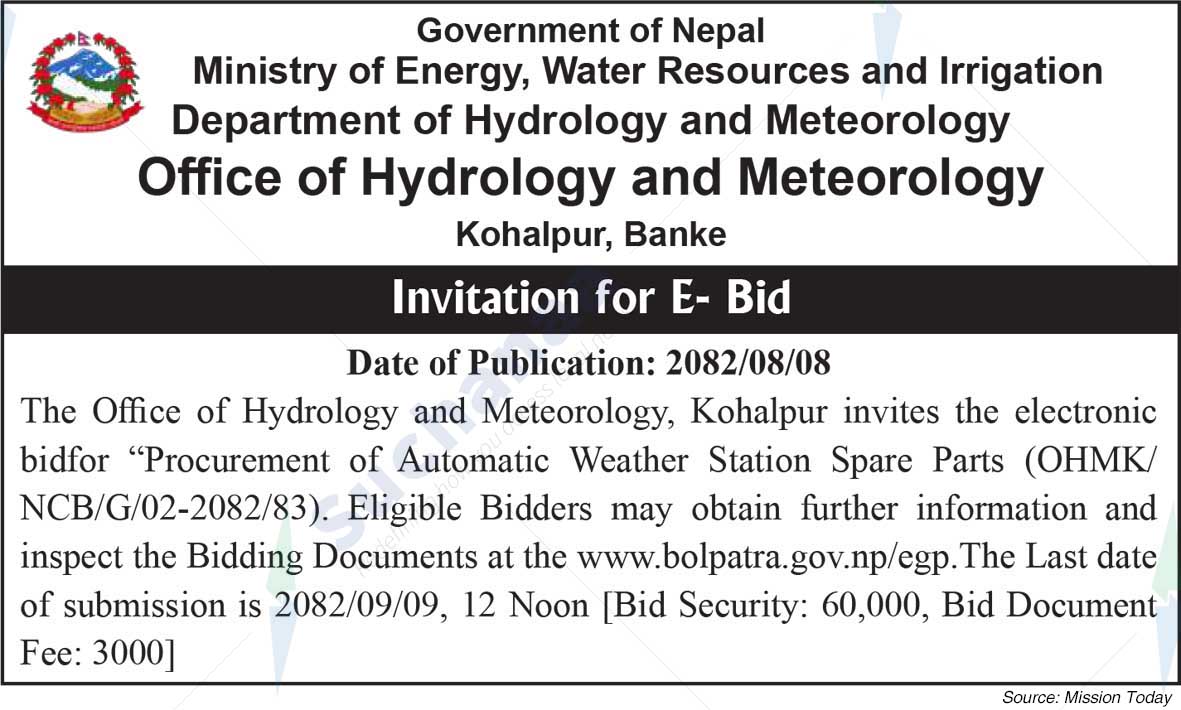 Office of Hydrology and Meteorology Kohalpur, Banke