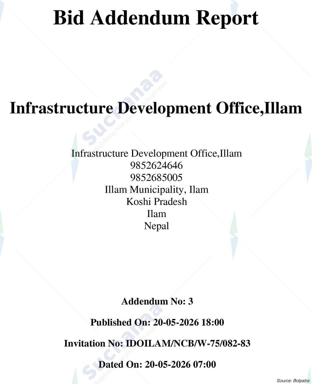 Infrastructure Development Office, Illam