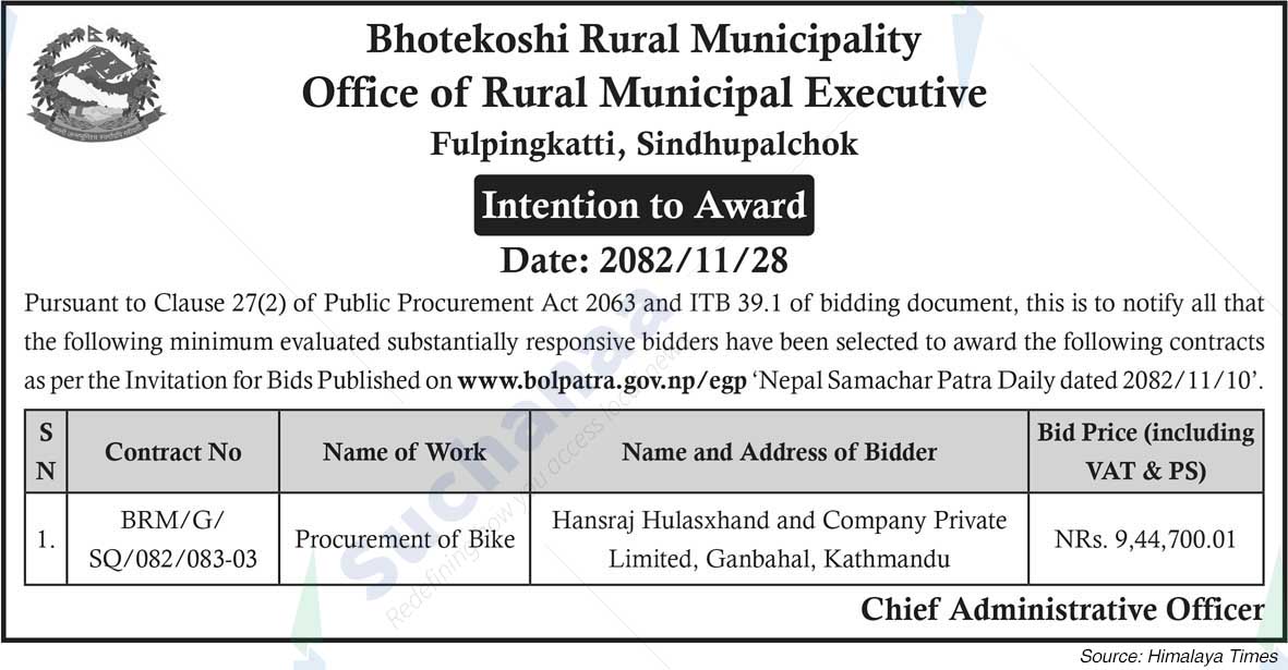 Bhotekoshi Rural Municipality