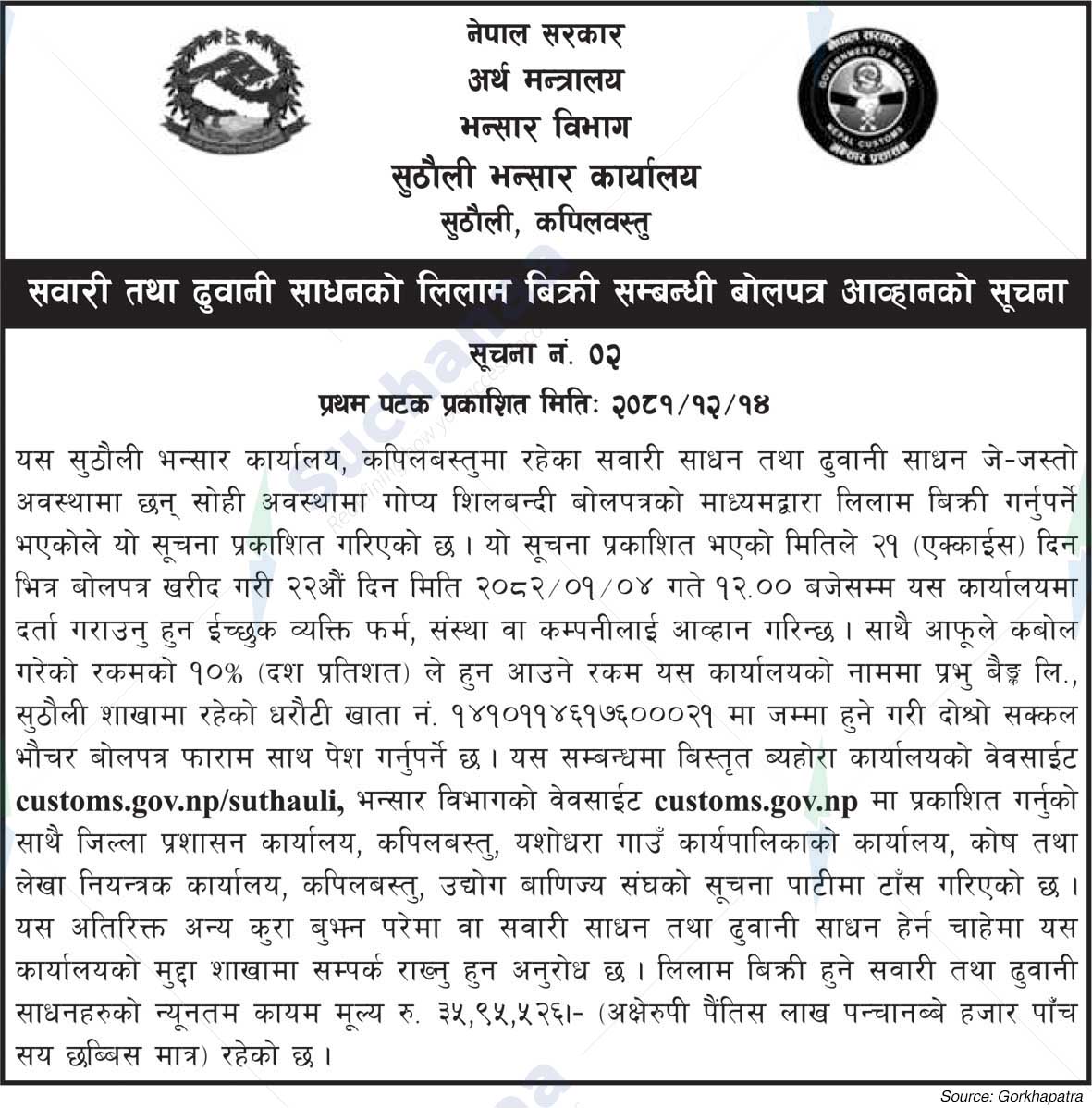 Department Of Customs