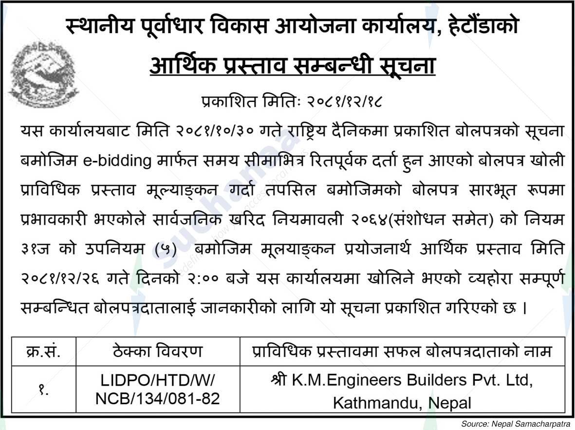 Local Infrastructure Development Project Office, Hetauda