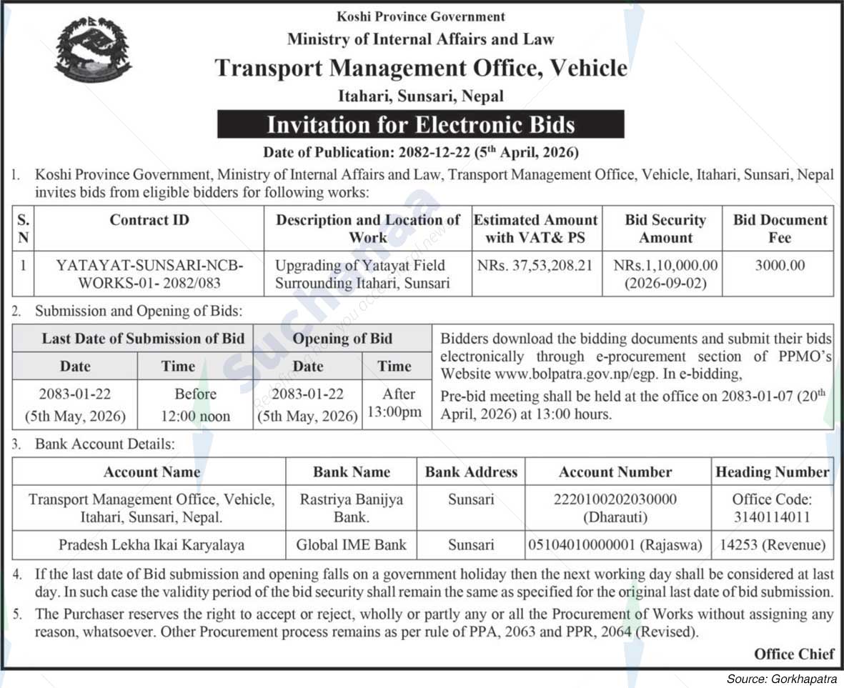 Transport Management Office, Sunsari