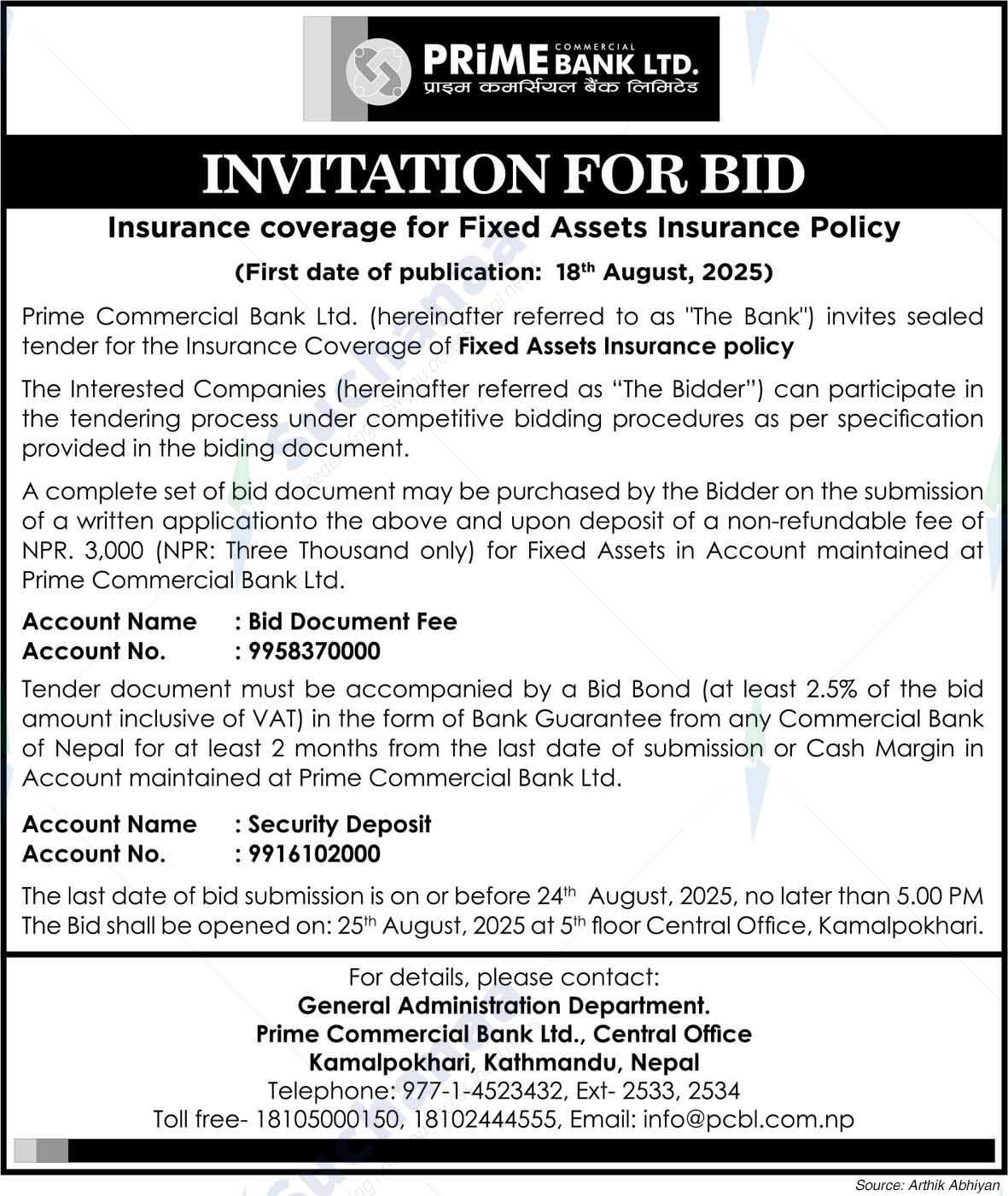 Prime Commercial Bank Limited