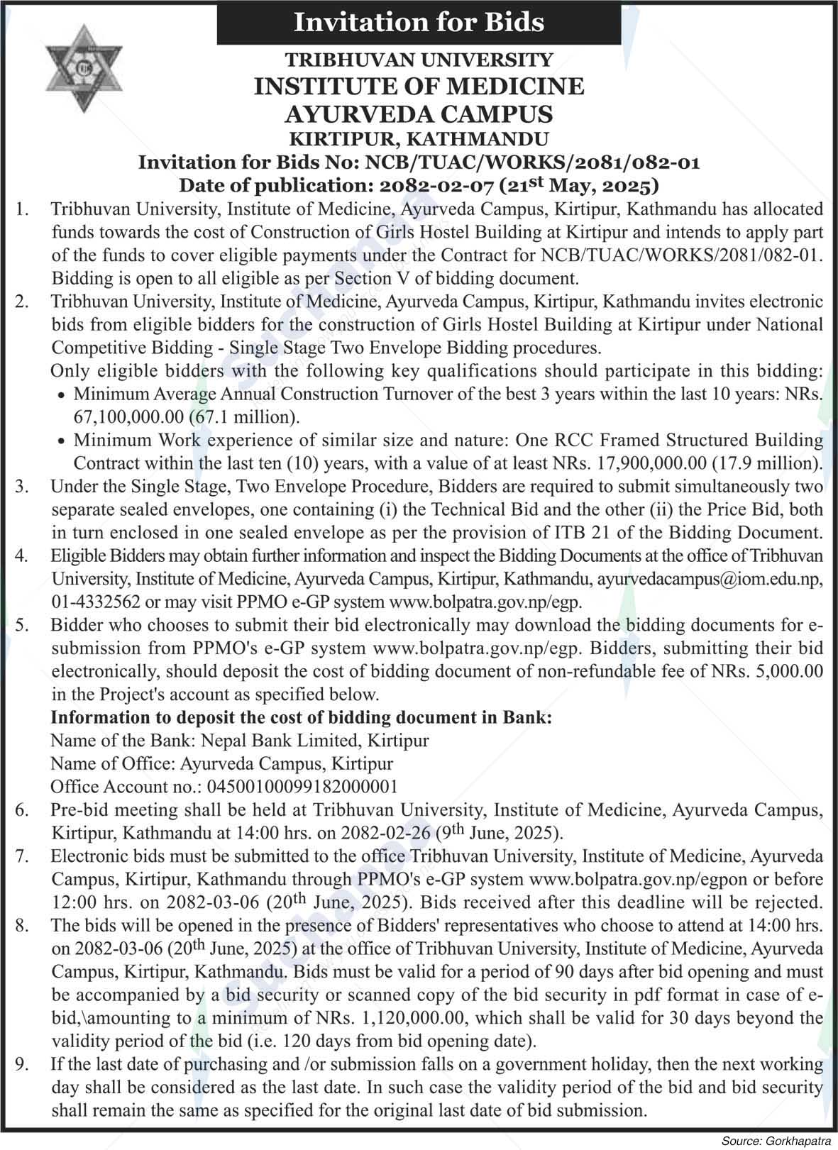 Tribhuvan University, Institute of Medicine