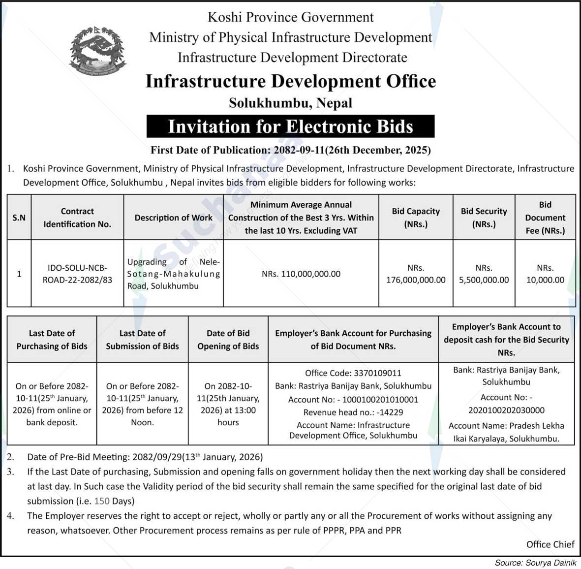 Infrastructure Development Office, Solukhumbu