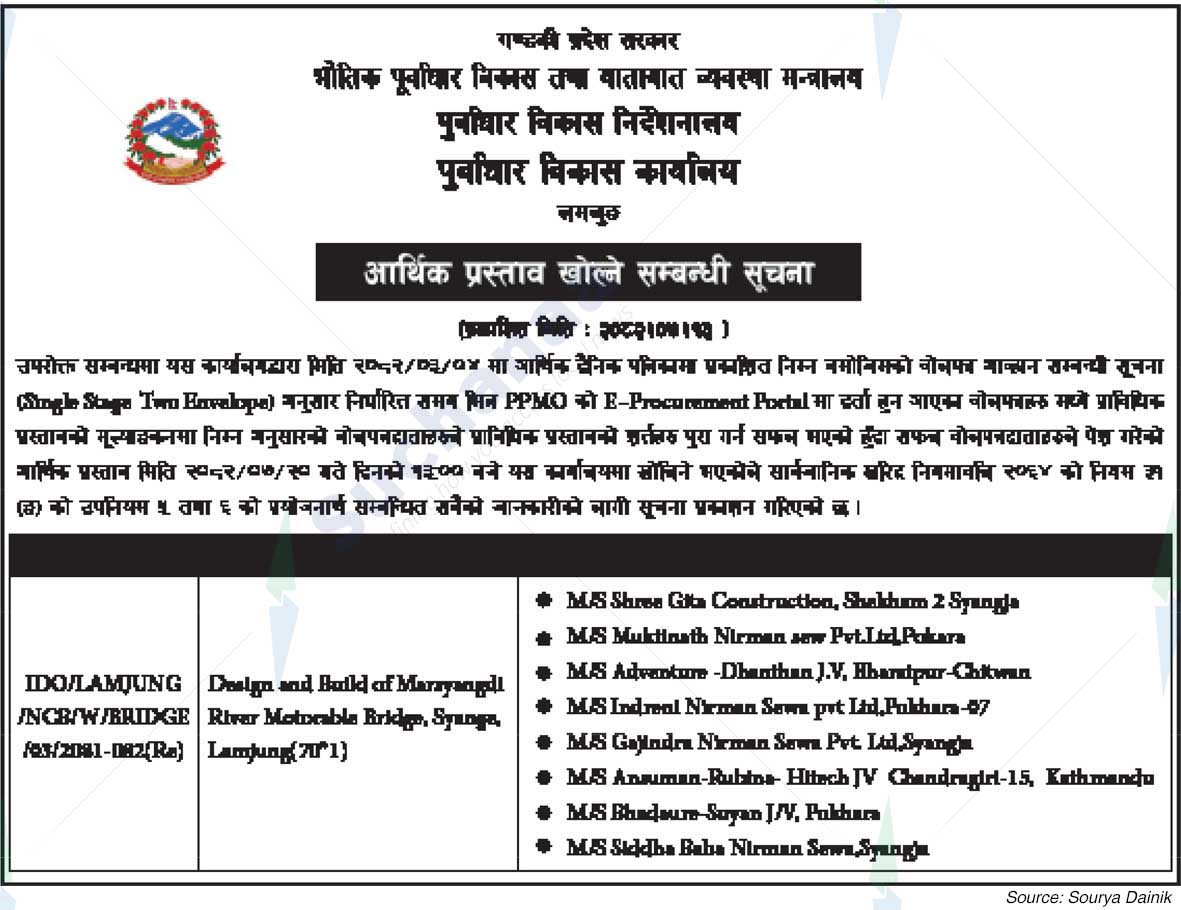 Infrastructure Development Office, Mananucha