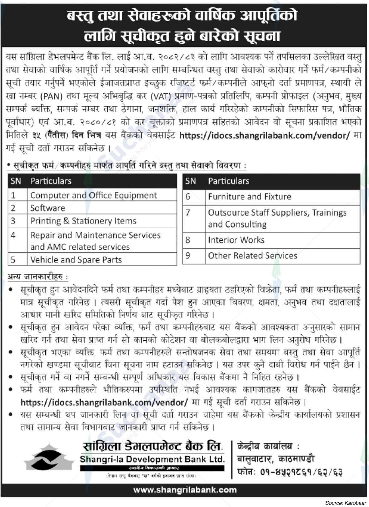 Shangri-la Development Bank Ltd.