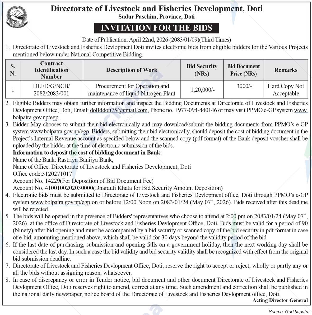 Directorate of Livestock and Fisheries Development, Doti