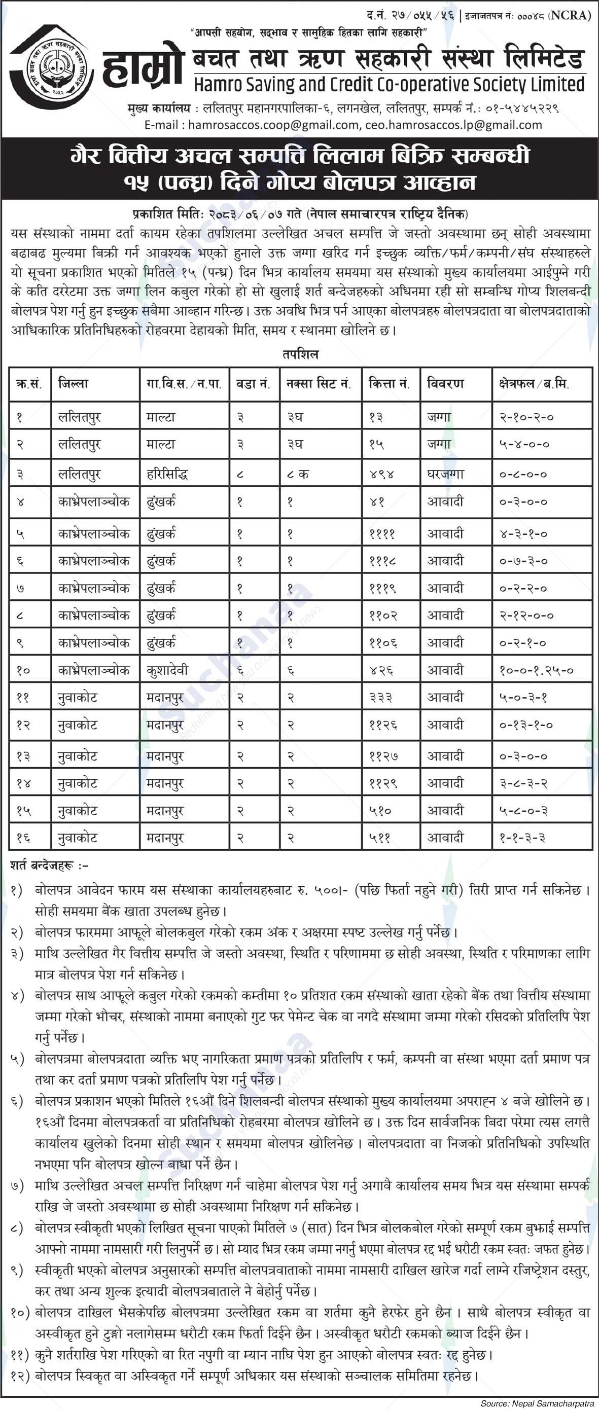 Hamro Saving and Credit Cooperative Ltd.
