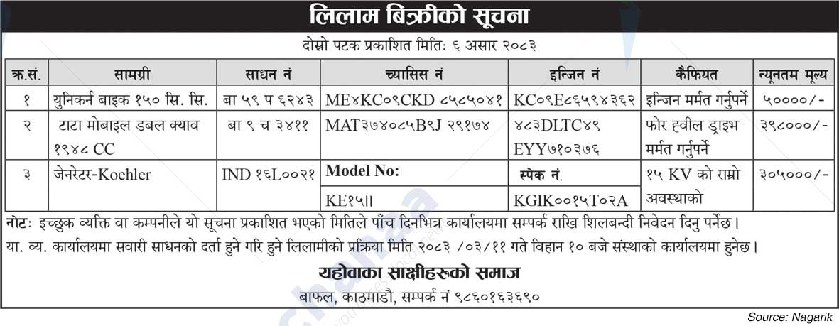 Jehovah's Witnesses Society, Bafal, Kathmandu