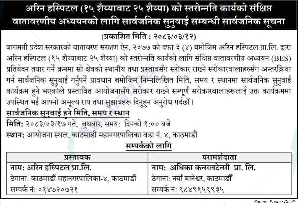 Arin Hospital Pvt. Ltd.