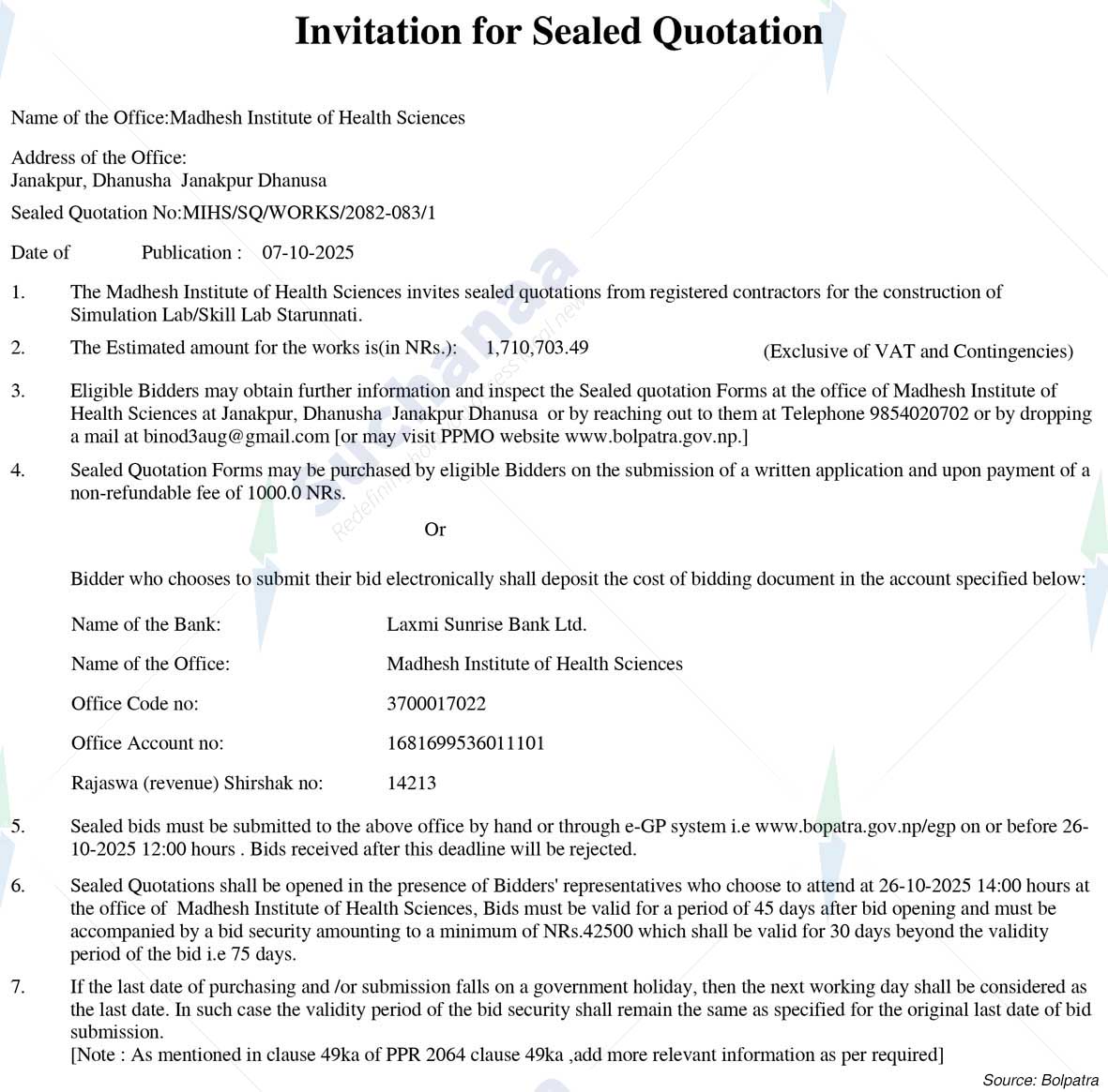 Madhesh Institute of Health Sciences (MIHS)