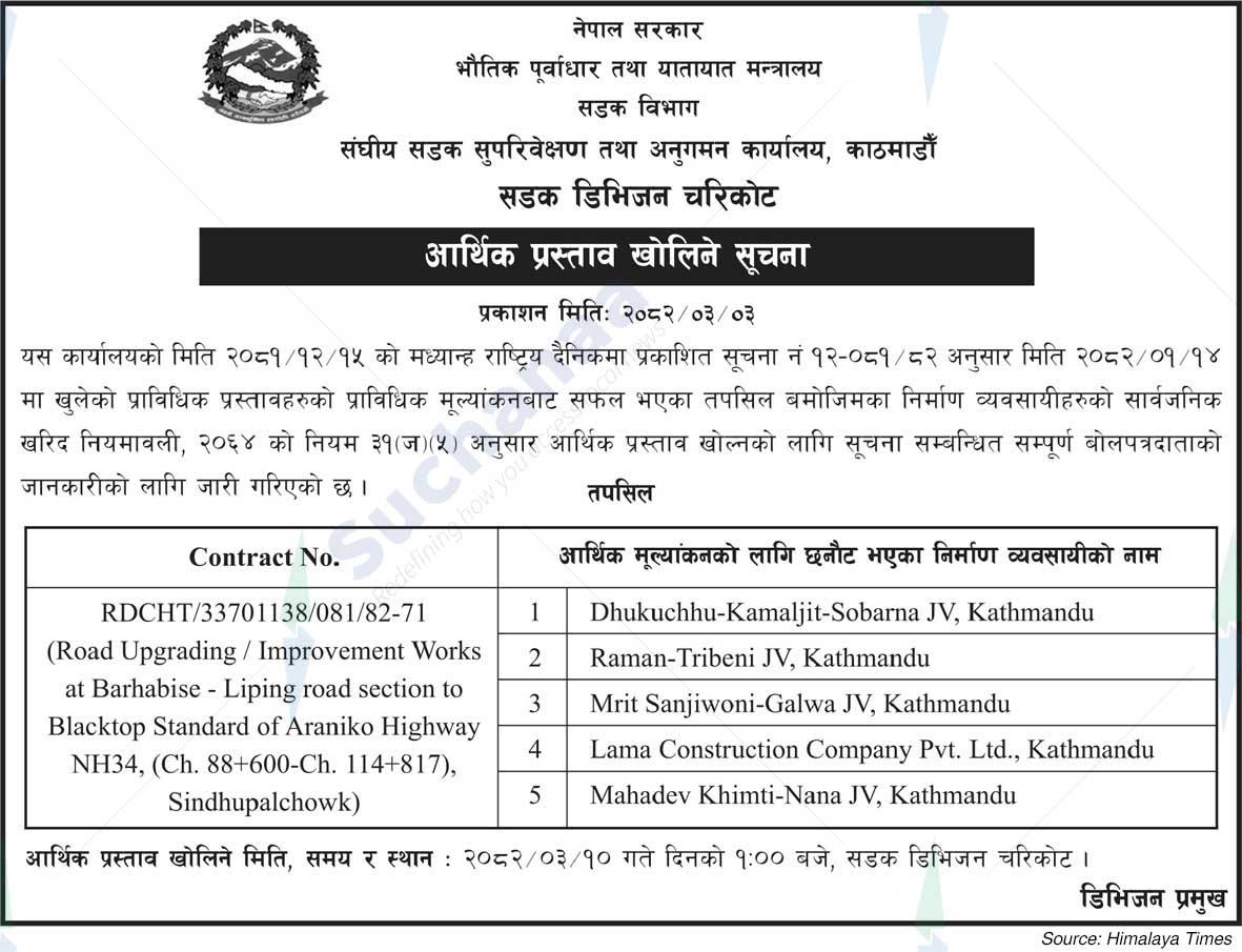 Road Division, Charikot
