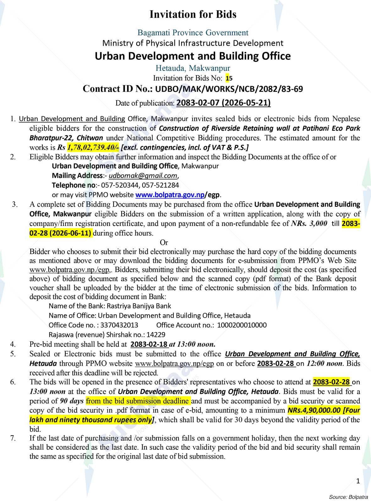Urban Development and Building Office, Makawanpur