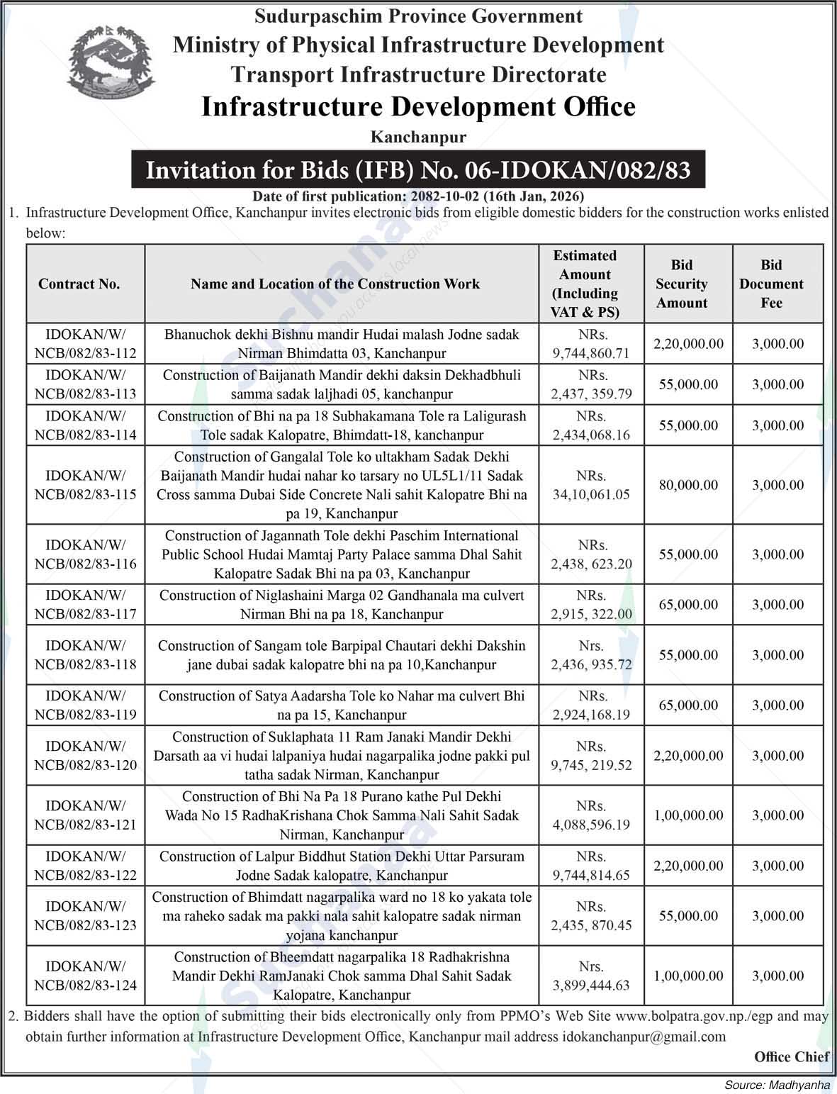 Infrastructure Development Office, Kanchanpur