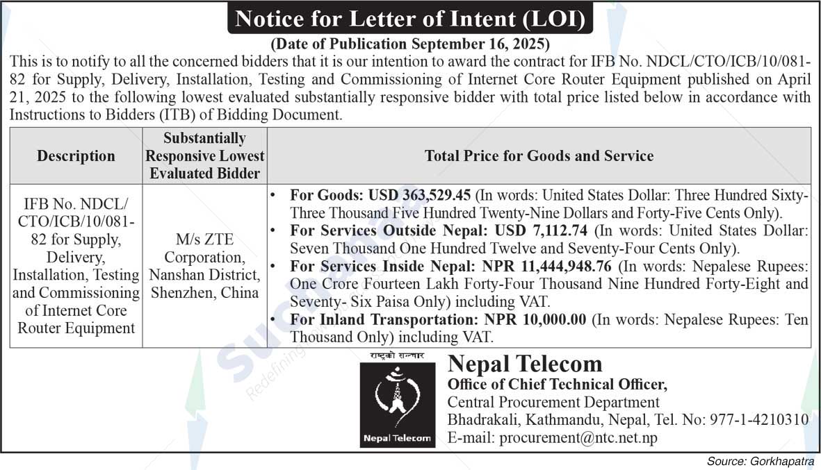 Nepal Doorsanchar Company Limited (NTC)