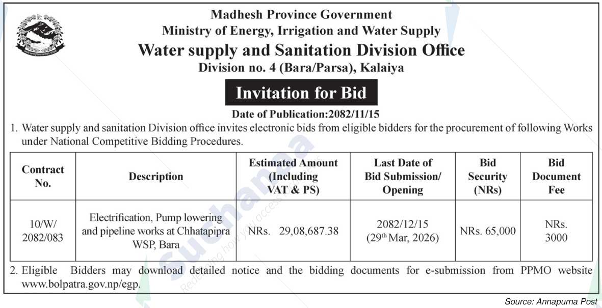 Water Supply and Sanitation Division Office, Bara