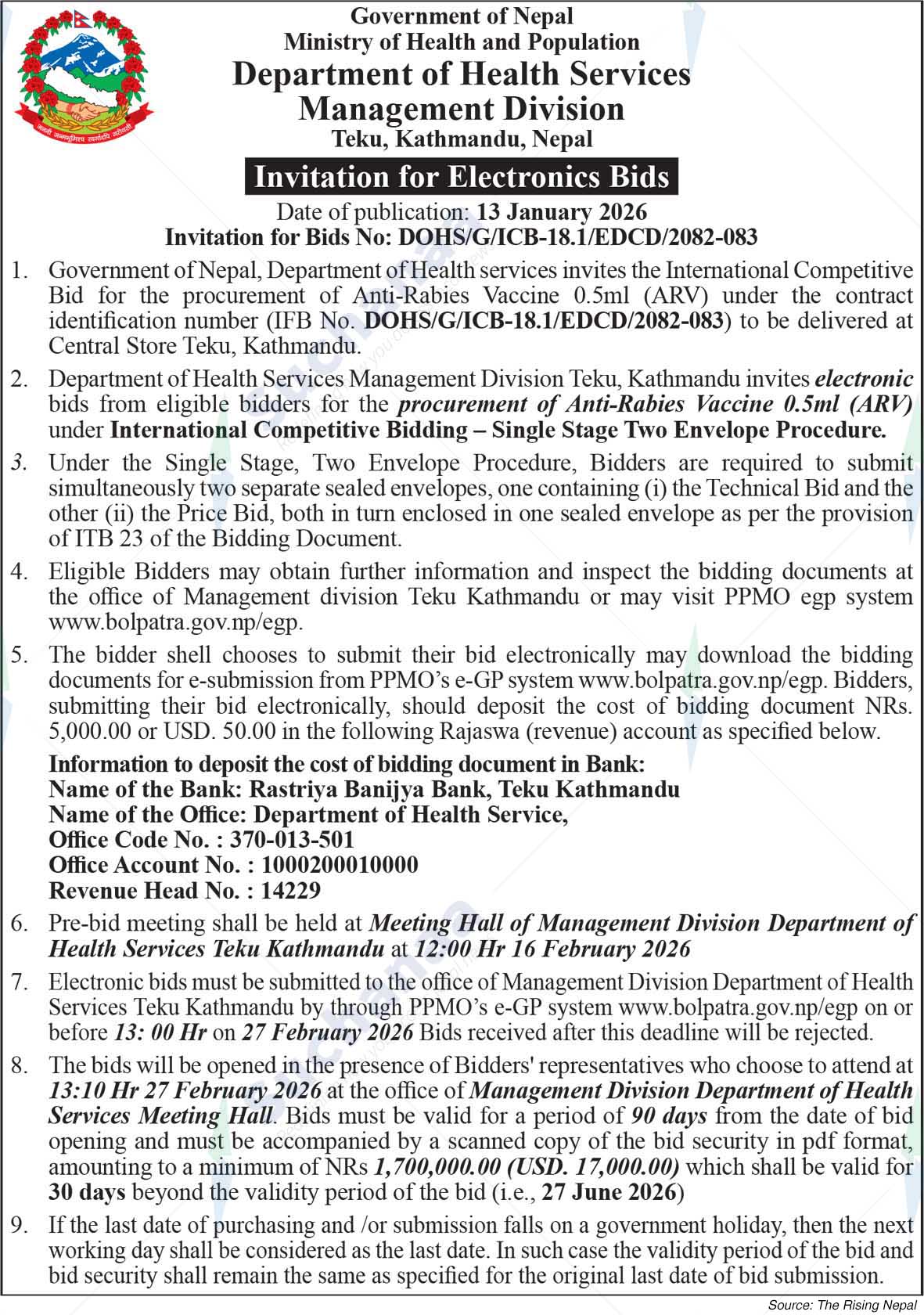 Department of Health Services, Management Division, Teku, Kathmandu