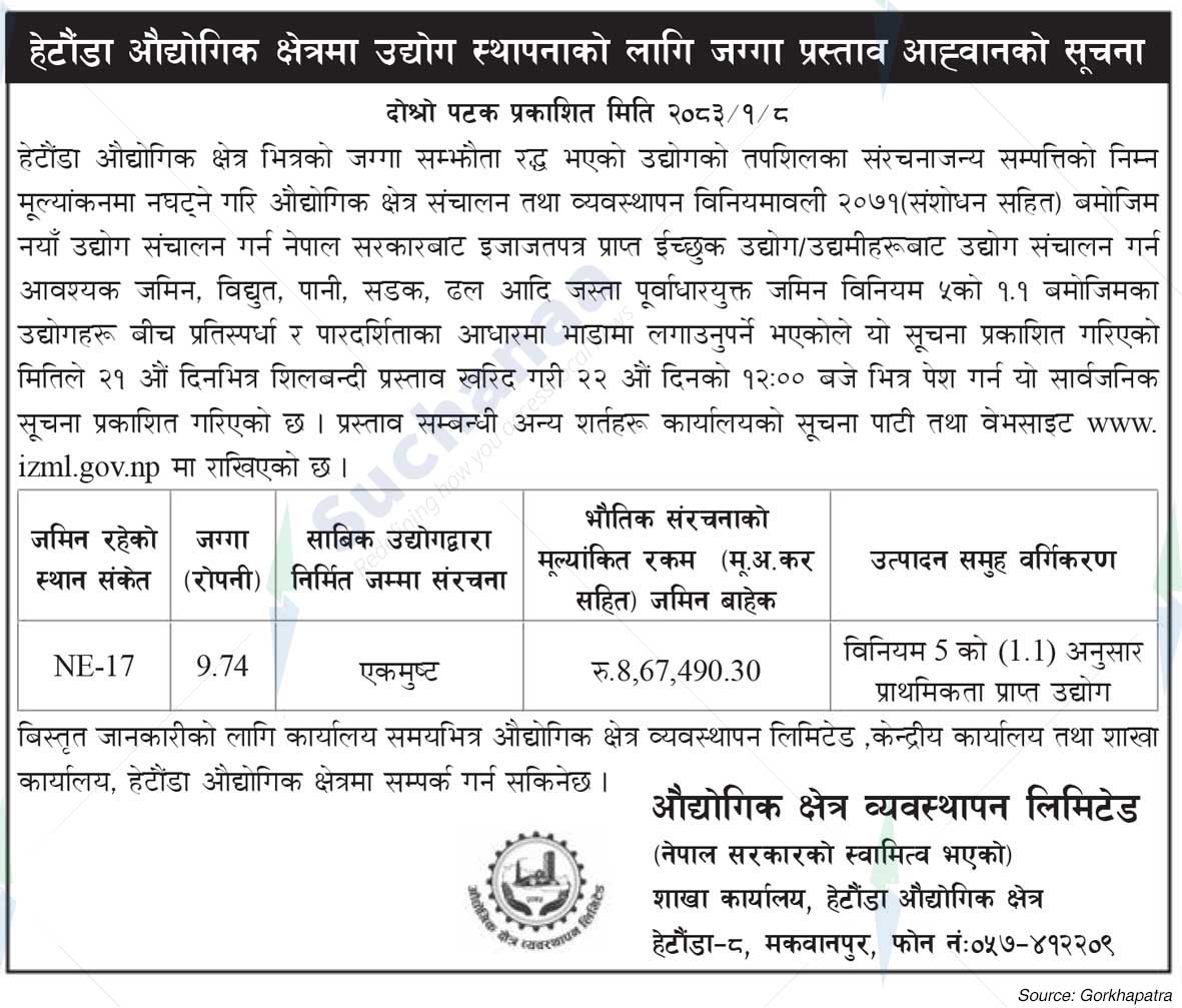 Industrial Zone Management Limited, Hetauda