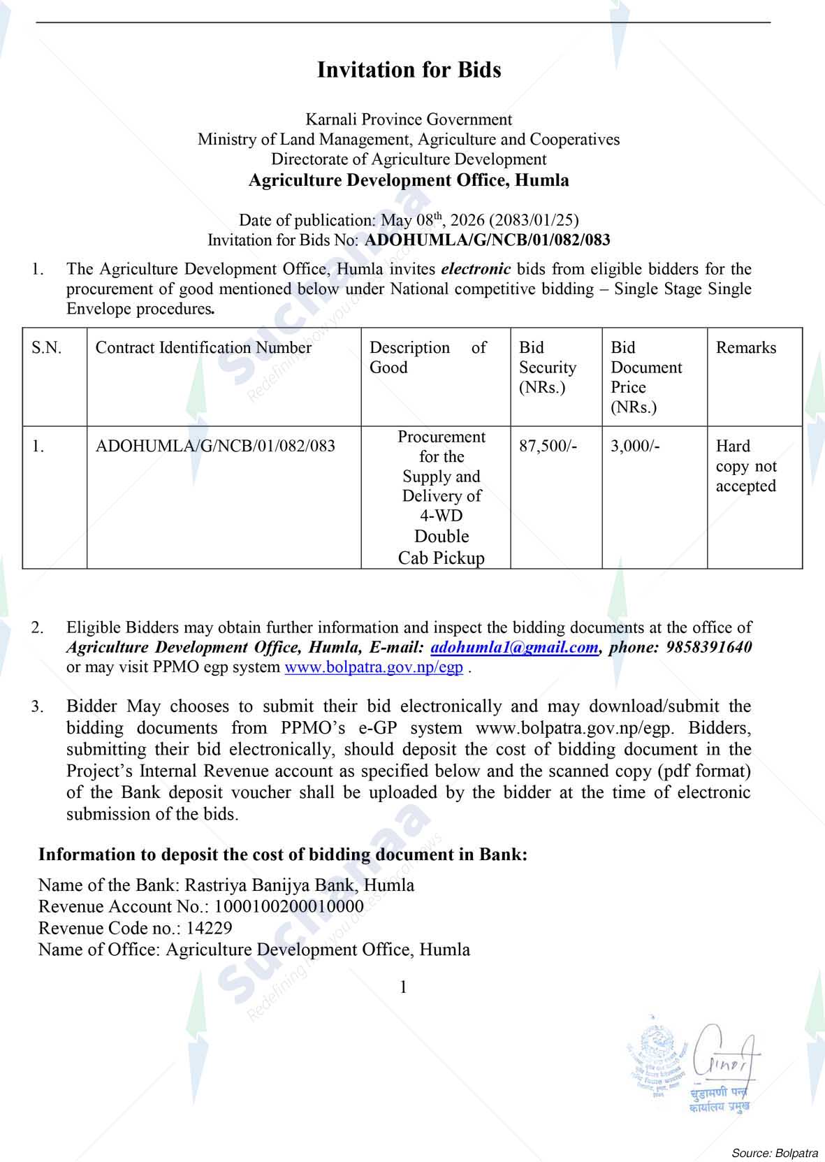 Agriculture Development Office, Humla