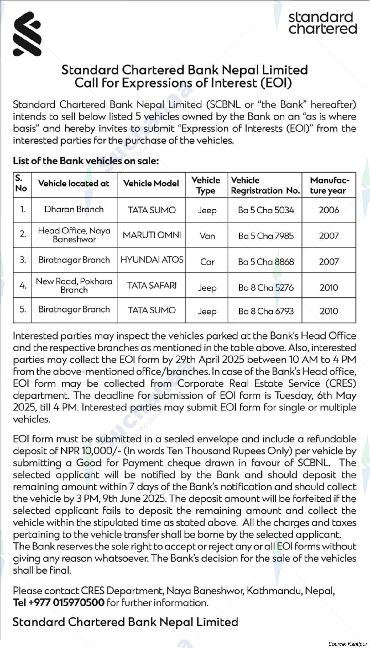 Standard Chartered Bank Limited, New Baneshwor Branch