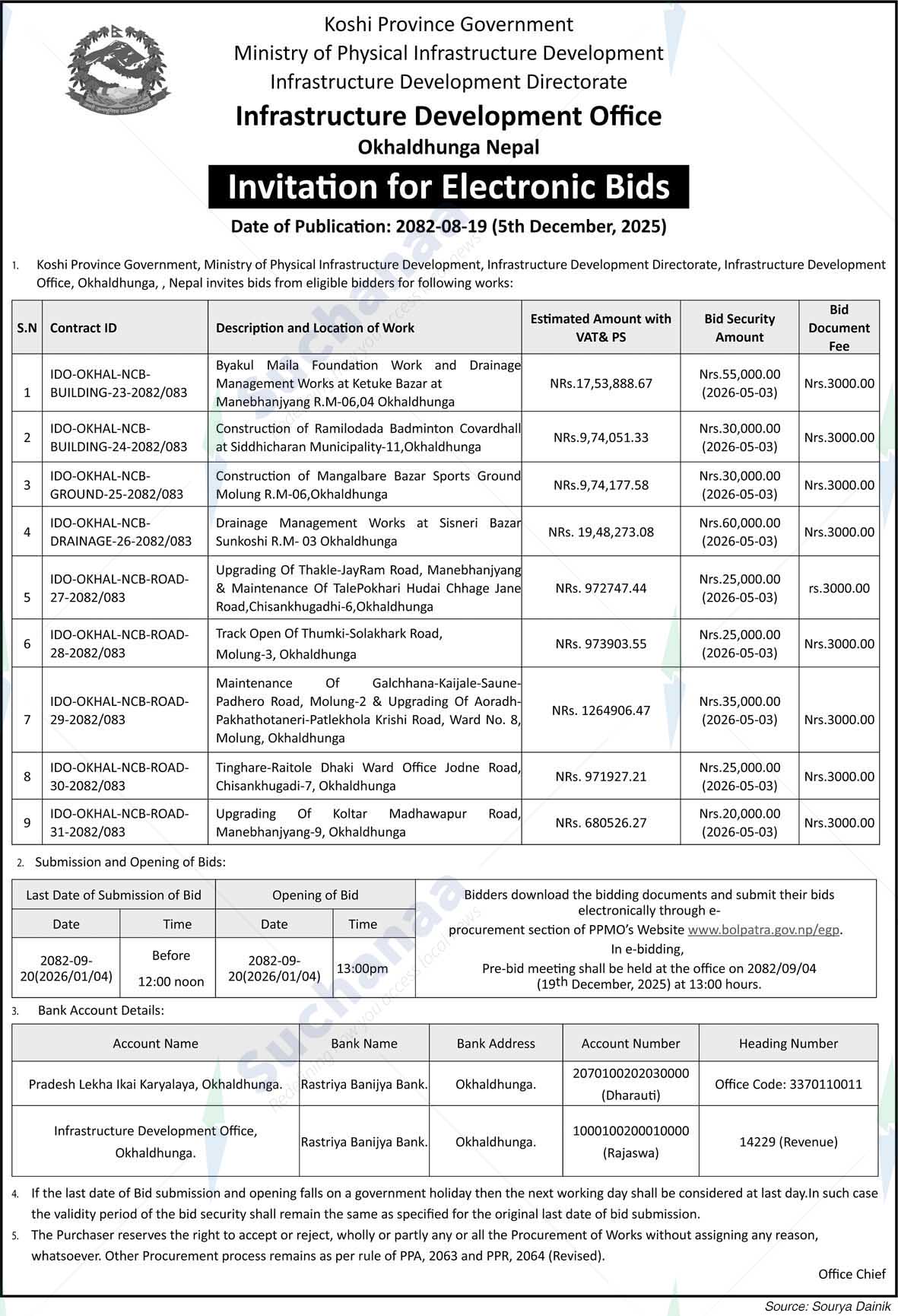 Infrastructure Development Office, Okhaldhunga
