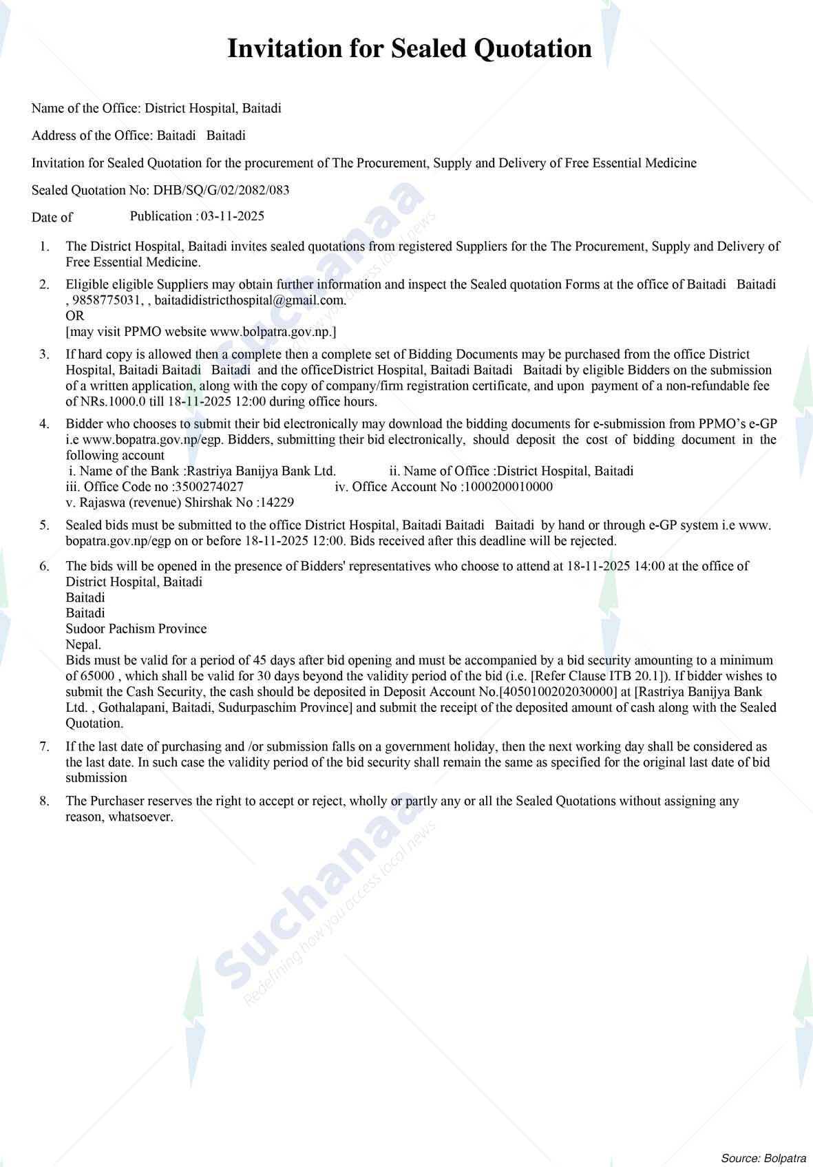 District Hospital, Baitadi