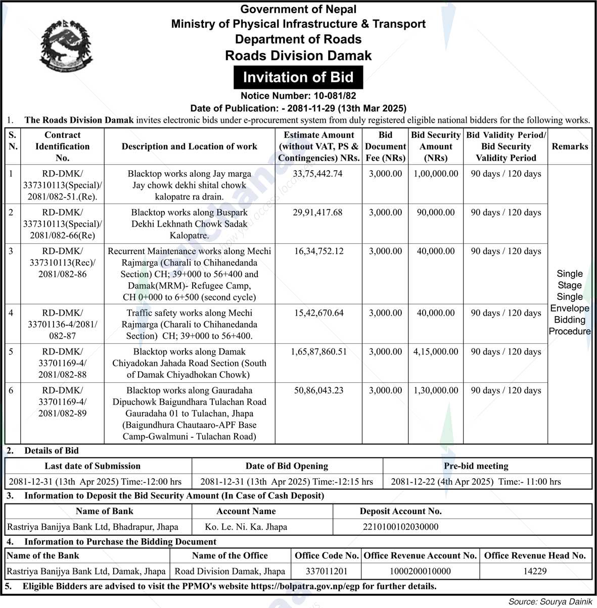 Roads Division Damak