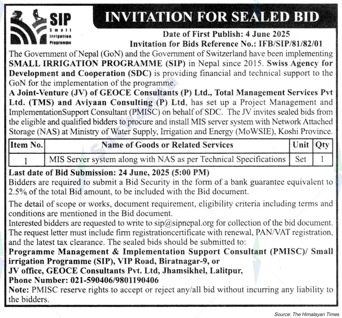 Small Irrigation Programme (SIP)