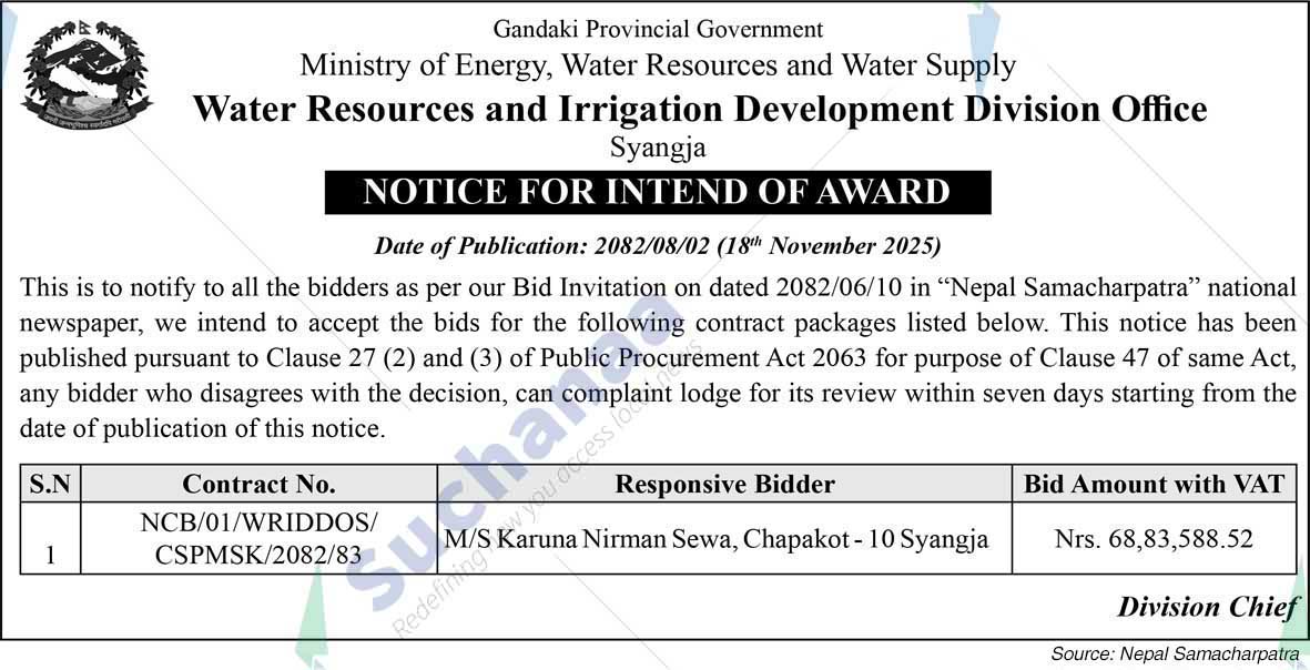 Water Resources and Irrigation Development Division Office, Syangja