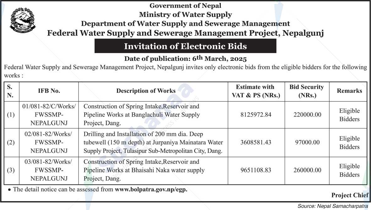 Federal Water Supply and Sewerage Management Project, Nepalgunj