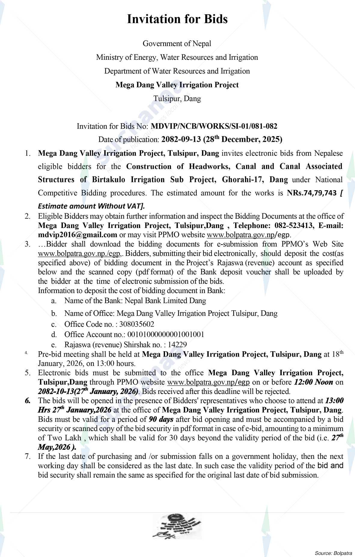 Mega Dang Valley Irrigation Project