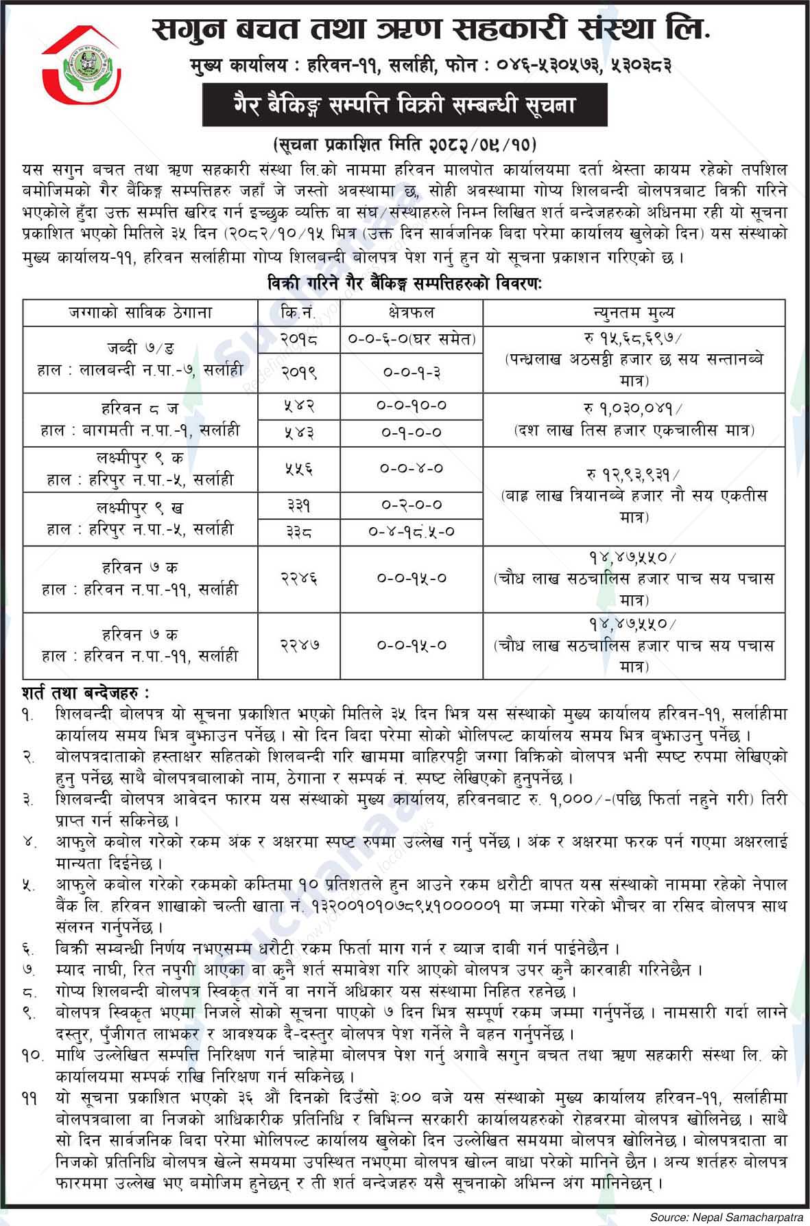 Sagun Savings and Loan Cooperative Society Ltd., Sarlahi