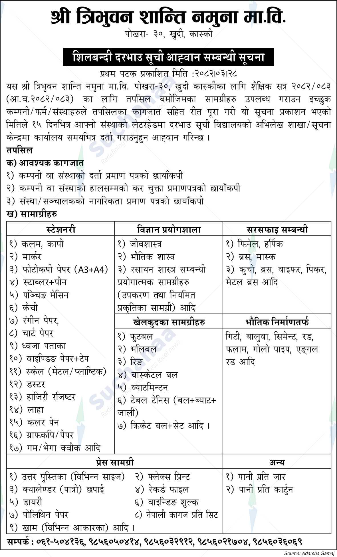 Shree Tribhuwan Shanti Model Secondary School