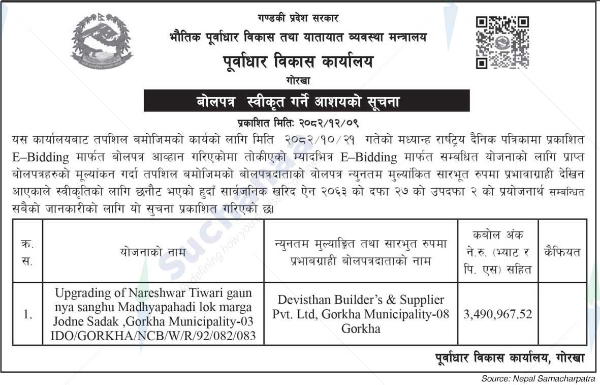 Infrastructure Development Office, Gorkha