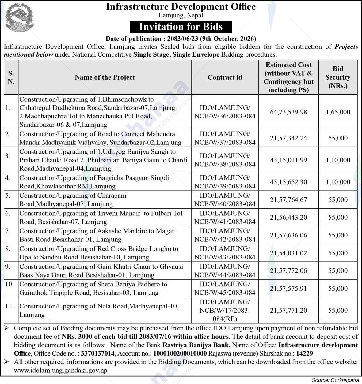 Infrastructure Development Office, Lamjung